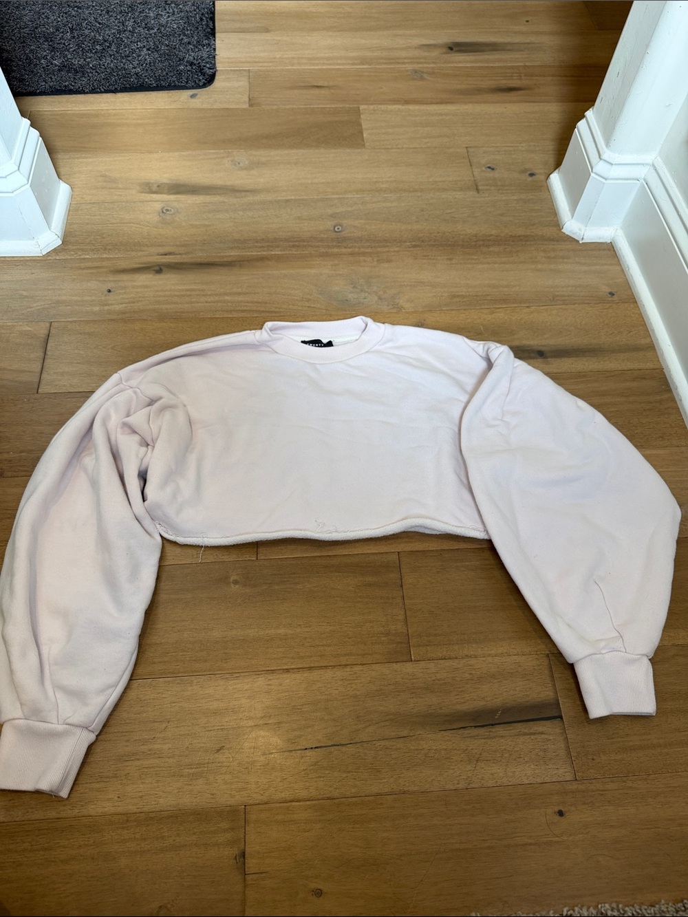 Twenty Cropped Crewneck Sweatshirt in Pale Pink size small